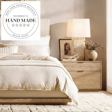 Modern Square Oak Wood Veneer Chest of Drawers Bedside Table