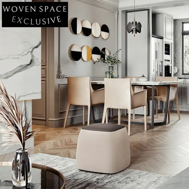 Modern Square Ottoman Footstool, Fabric & Leather Makeup Shoe Stool