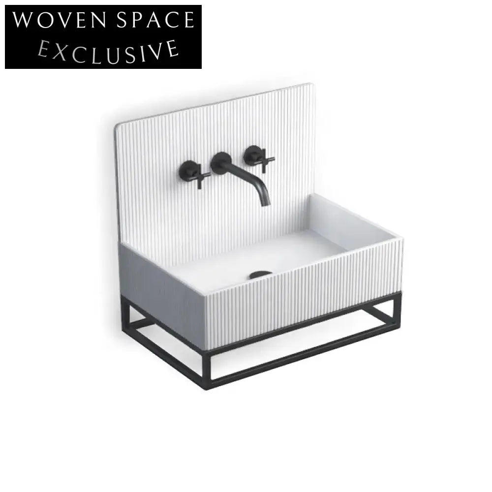 Modern Square Purple Resin Wall Hung Bathroom Artificial Stone Sink Basin