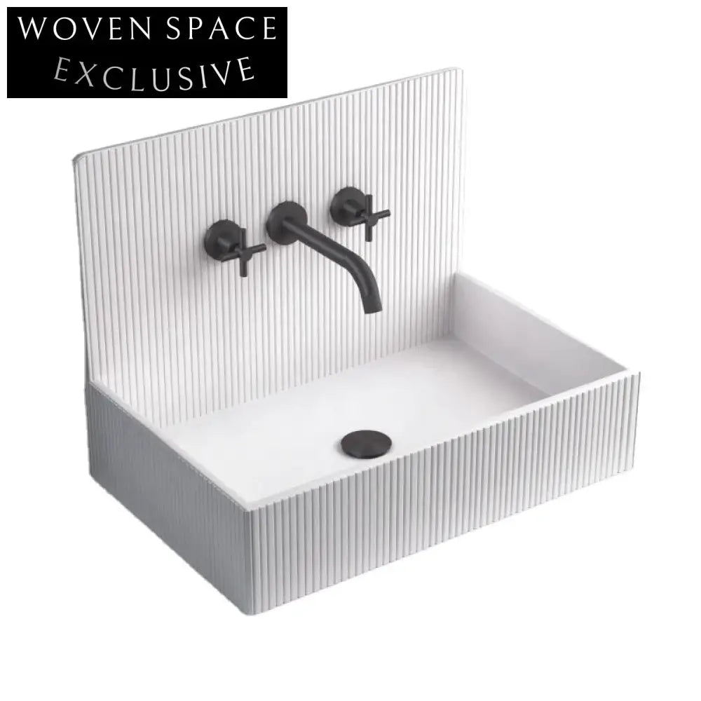 Modern Square Purple Resin Wall Hung Bathroom Artificial Stone Sink Basin