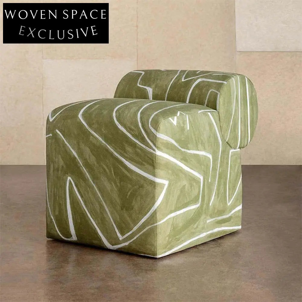 Modern Square Velvet Fabric Ottoman Footstool, Living Room Accent Pouf