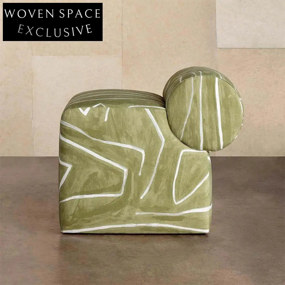 Modern Square Velvet Fabric Ottoman Footstool, Living Room Accent Pouf