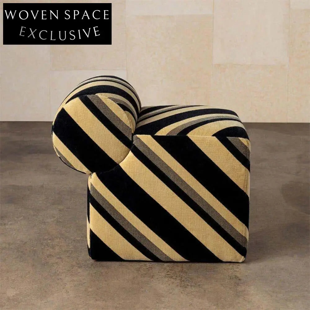 Modern Square Velvet Fabric Ottoman Footstool, Living Room Accent Pouf