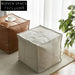 Modern Square Waterproof Leather Ottoman Stool Footrest for Living Room