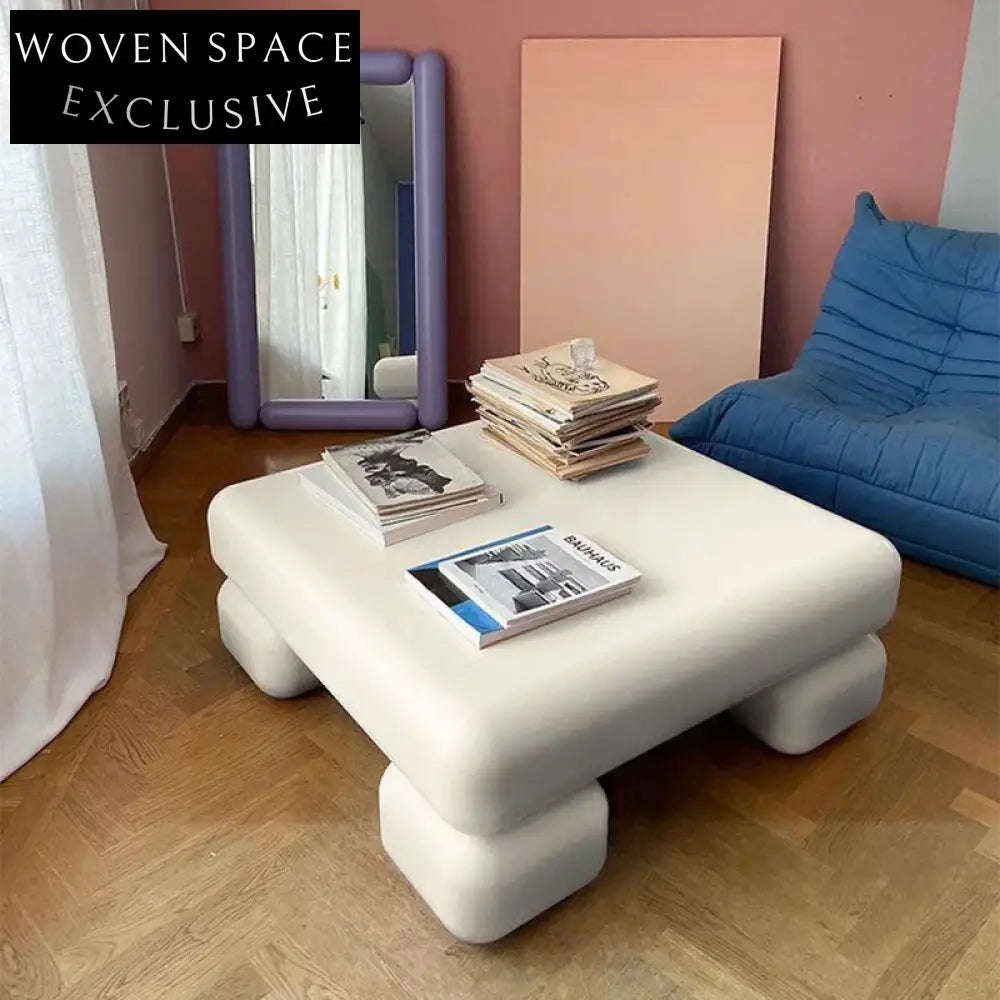 Modern Square Wooden Checkerboard Pattern Designer Living Room Coffee Table