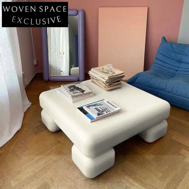 Modern Square Wooden Checkerboard Pattern Designer Living Room Coffee Table