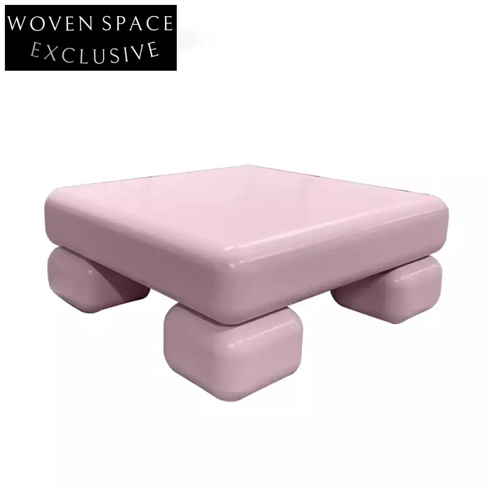 Modern Square Wooden Checkerboard Pattern Designer Living Room Coffee Table