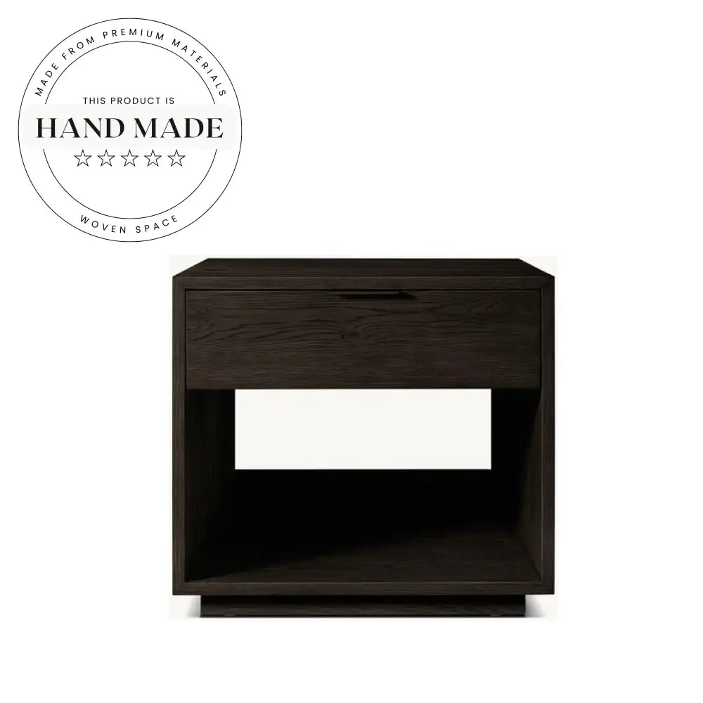Modern Square Wooden Side Table with Storage Drawer Coffee Table