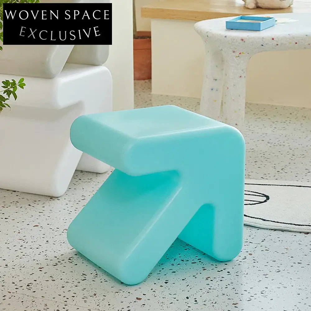 Modern Stackable Plastic Kids Footstool Ottoman | Space-Saving Living Room Stool