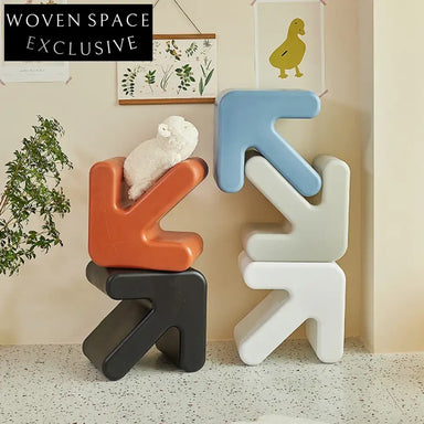 Modern Stackable Plastic Kids Footstool Ottoman | Space-Saving Living Room Stool