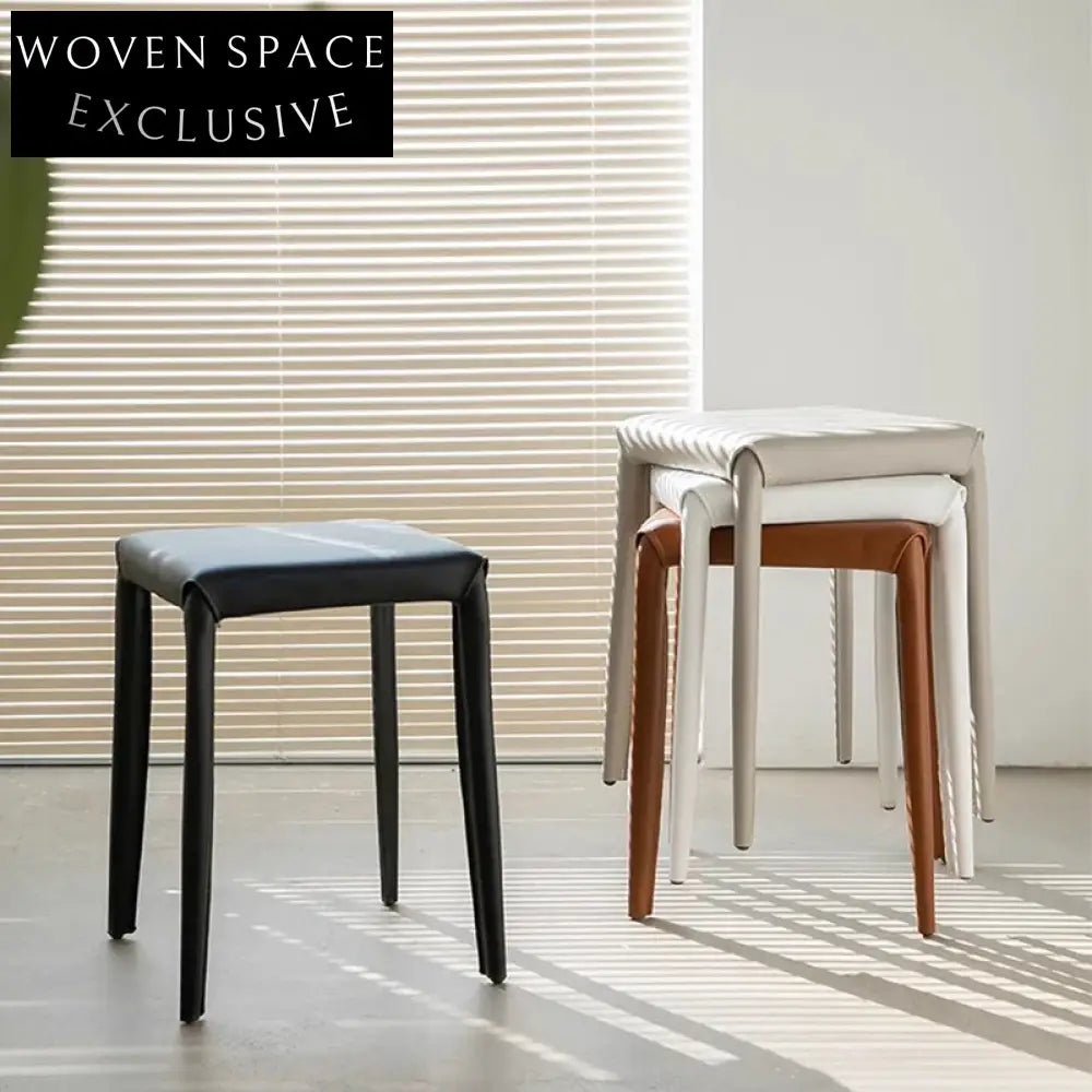 Modern Stackable Saddle Leather Dining Chair for Restaurants and Events