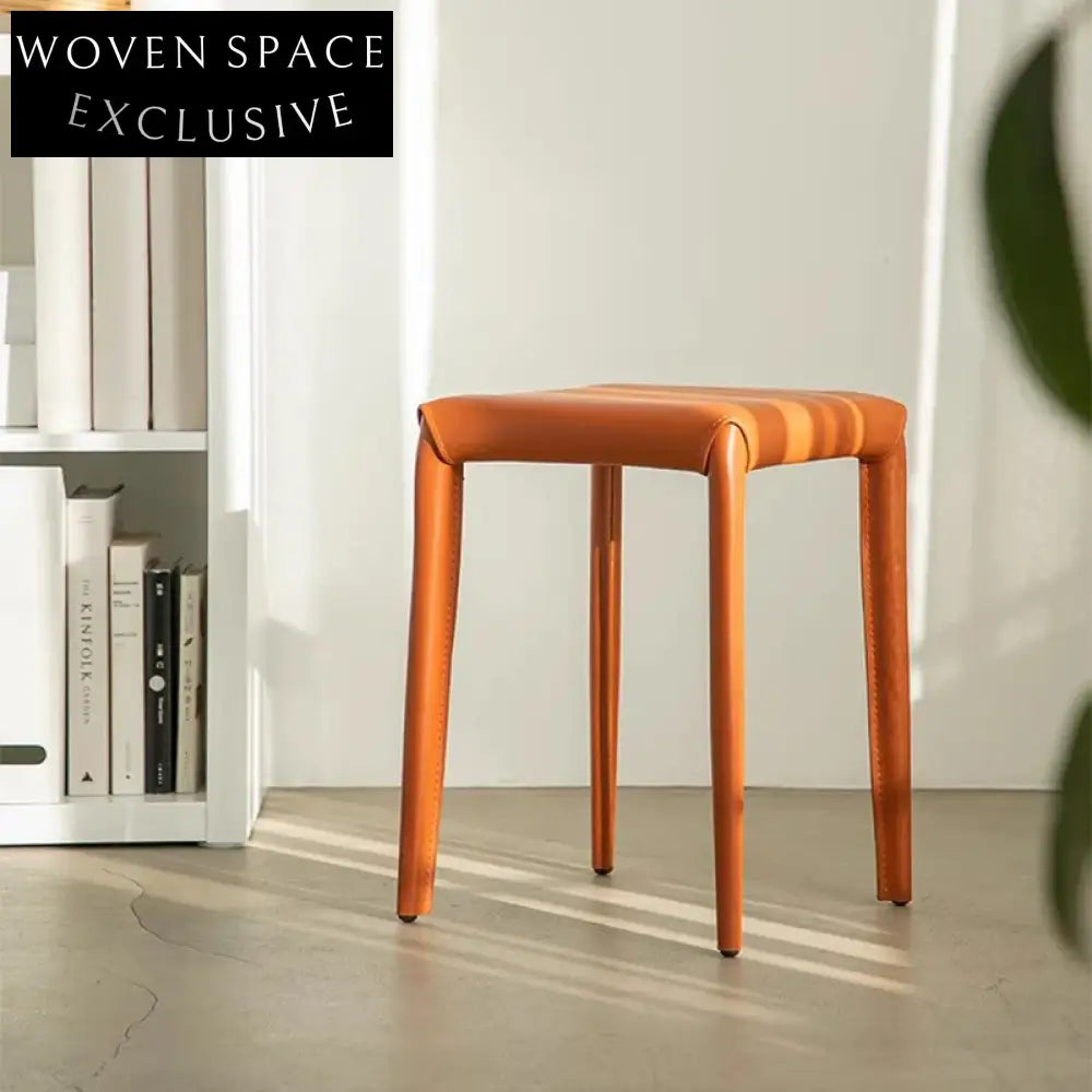 Modern Stackable Saddle Leather Dining Chair for Restaurants and Events