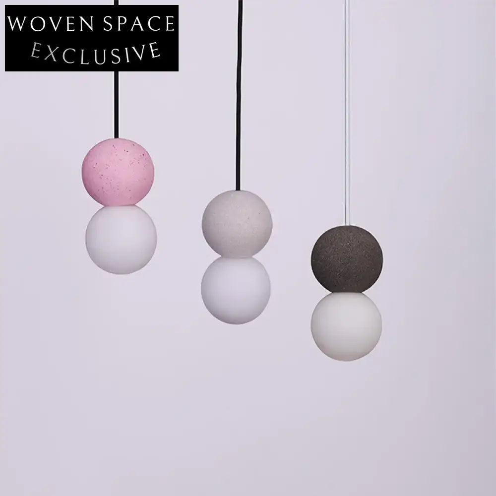 Modern Stacked Ball Terrazzo Marble Pink Grey Brown Ceiling Pendant Light