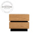 Modern Stacked Oak Wood Two Drawer Nordic Storage Bedside Table