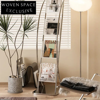 Modern Stainless Steel Corner Cabinet, Elegant Living Room Display Storage Shelf