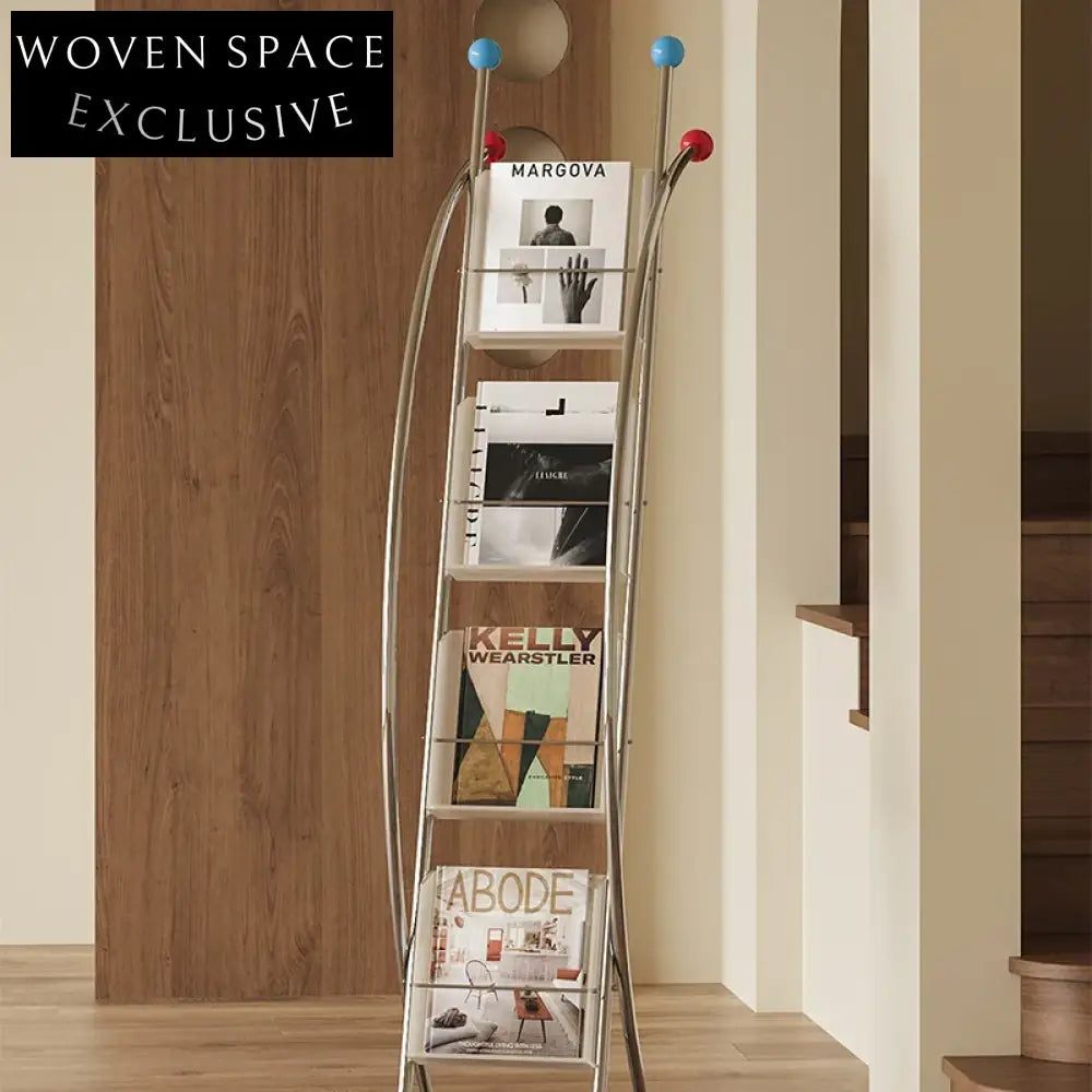 Modern Stainless Steel Corner Cabinet, Elegant Living Room Display Storage Shelf