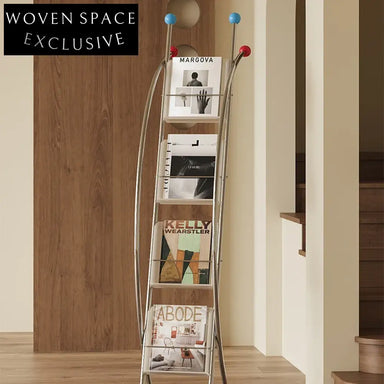 Modern Stainless Steel Corner Cabinet, Elegant Living Room Display Storage Shelf