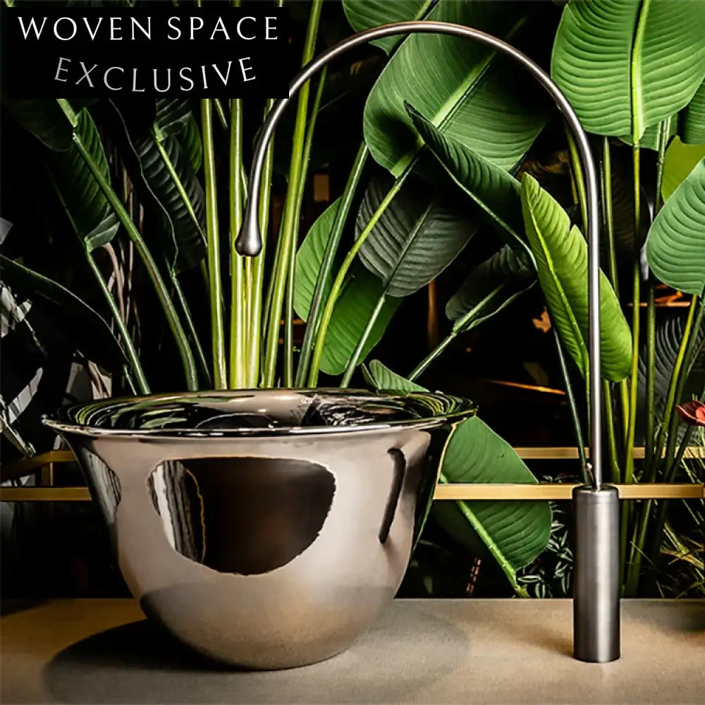 Modern Stainless Steel Countertop Bathroom Basin - Elegant Bowl Shape, Durable Finish
