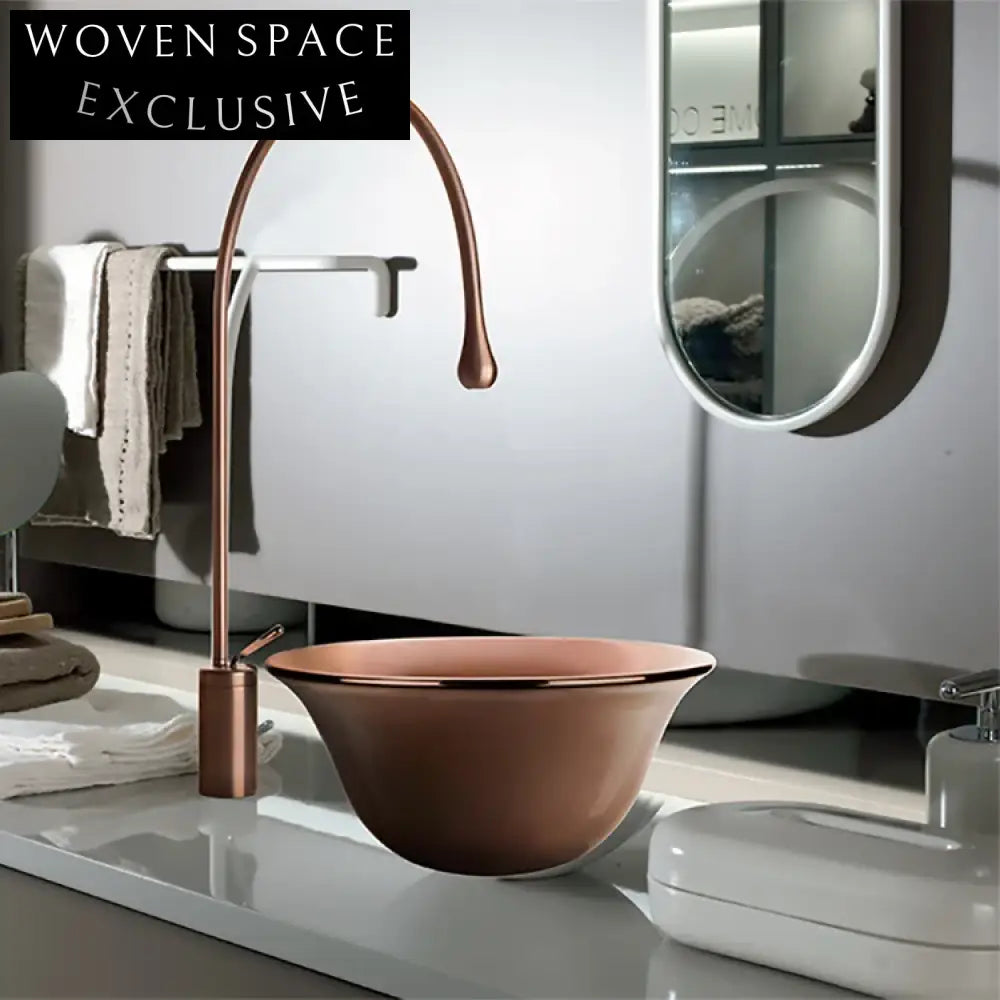 Modern Stainless Steel Countertop Bathroom Basin - Elegant Bowl Shape, Durable Finish