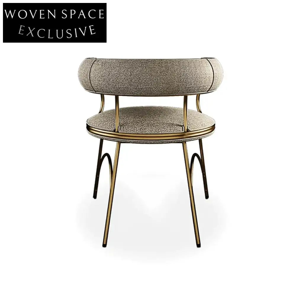 Modern Stainless Steel Fabric Leisure Chair for Dining, Elegant Metal Legs