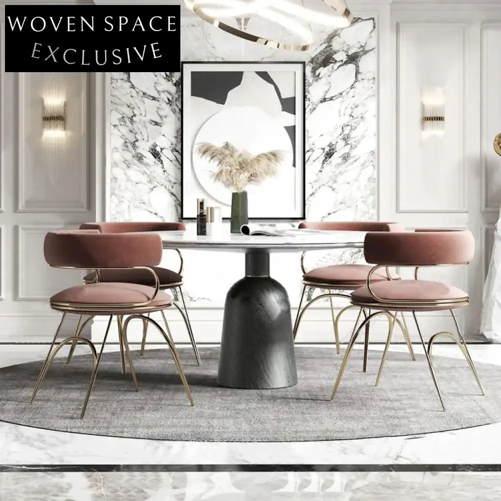 Modern Stainless Steel Fabric Leisure Chair for Dining, Elegant Metal Legs