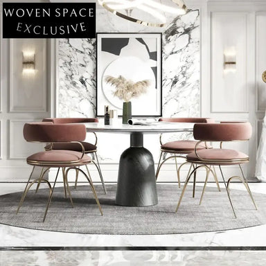 Modern Stainless Steel Fabric Leisure Chair for Dining, Elegant Metal Legs