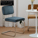 Modern Stainless Steel Fixed Base Upholstered Fabric Dining Chair for Cafes