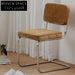 Modern Stainless Steel Fixed Base Upholstered Fabric Dining Chair for Cafes