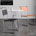 Modern Stainless Steel Frame Saddle Leather Home Office Dining Chair