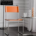 Modern Stainless Steel Frame Saddle Leather Home Office Dining Chair