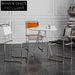 Modern Stainless Steel Frame Saddle Leather Home Office Dining Chair