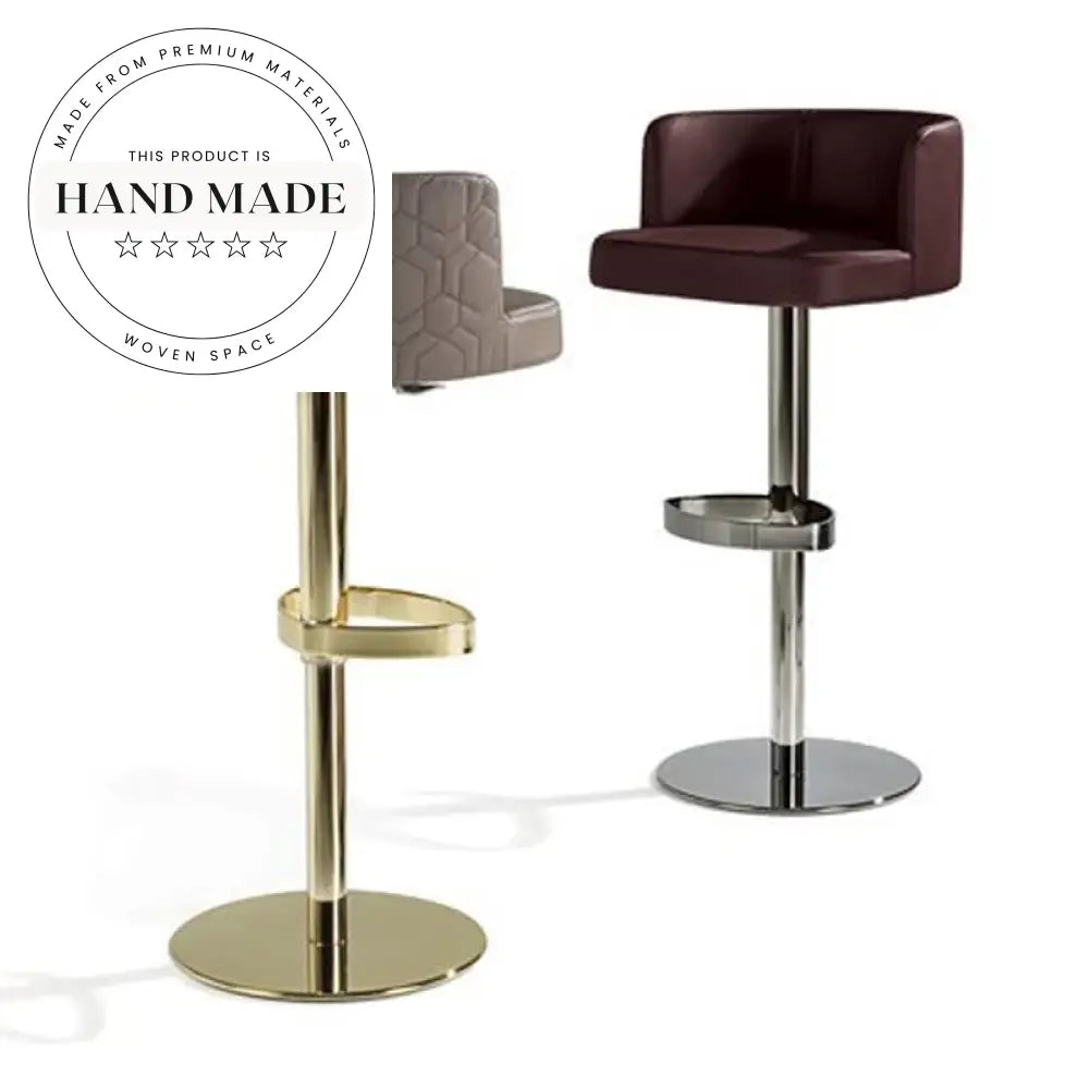 Modern Stainless Steel Swivel Adjustable Luxury Metal Kitchen Bar Stool