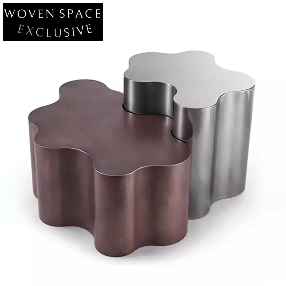 Modern Stainless Steel Tree Trunk Design Coffee Table for Living Room