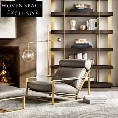 Modern Stainless Steel Wood Bookcase Display Case for Living Room Home Bar