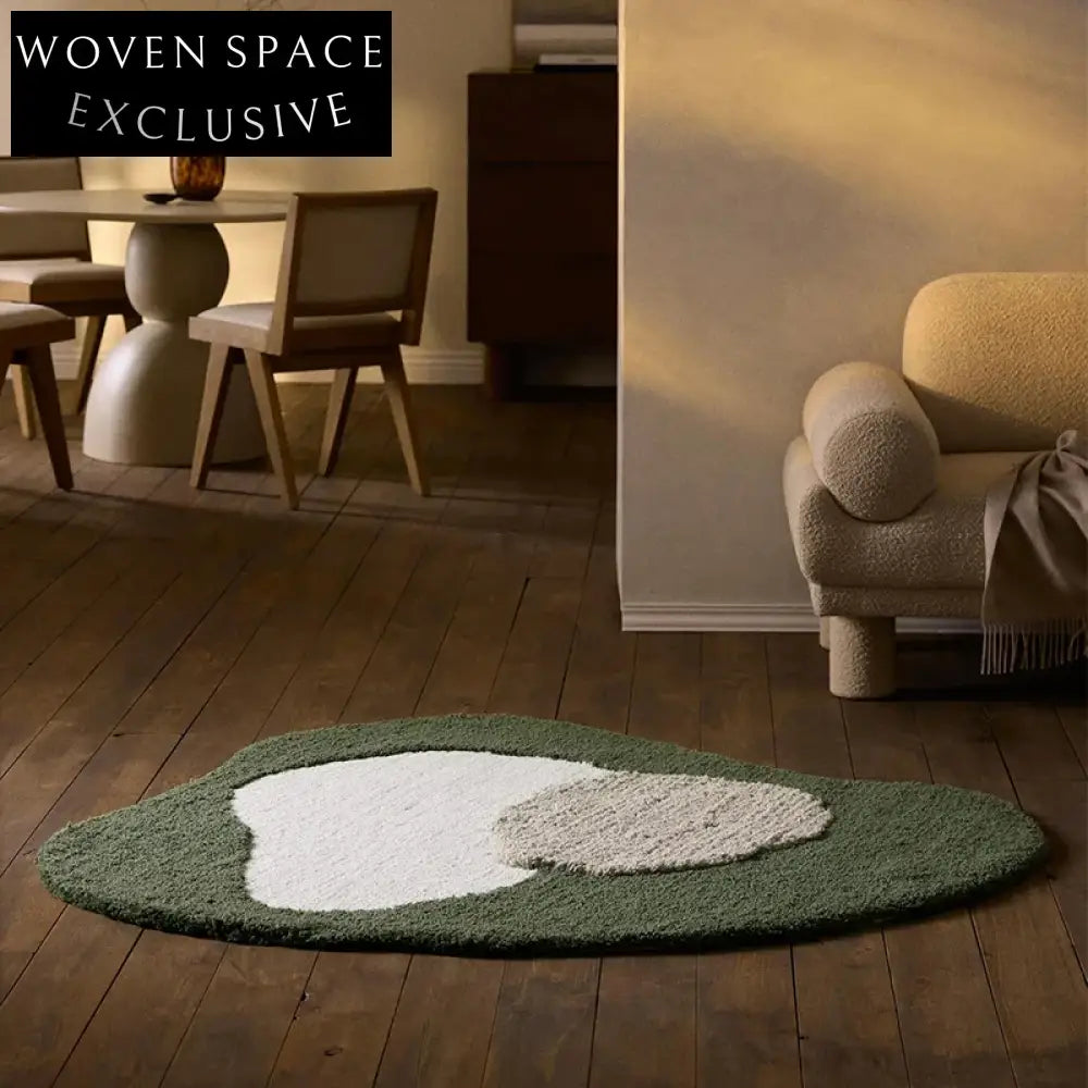 Modern Striped MilkSilk Area Rug, Large Handmade Geometric Style