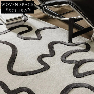 Modern Striped Polyester Blend Area Rug for Living Room Bedroom Carpet