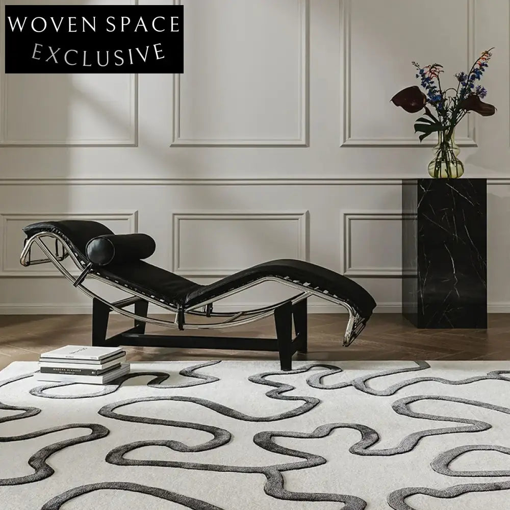 Modern Striped Polyester Blend Area Rug for Living Room Bedroom Carpet