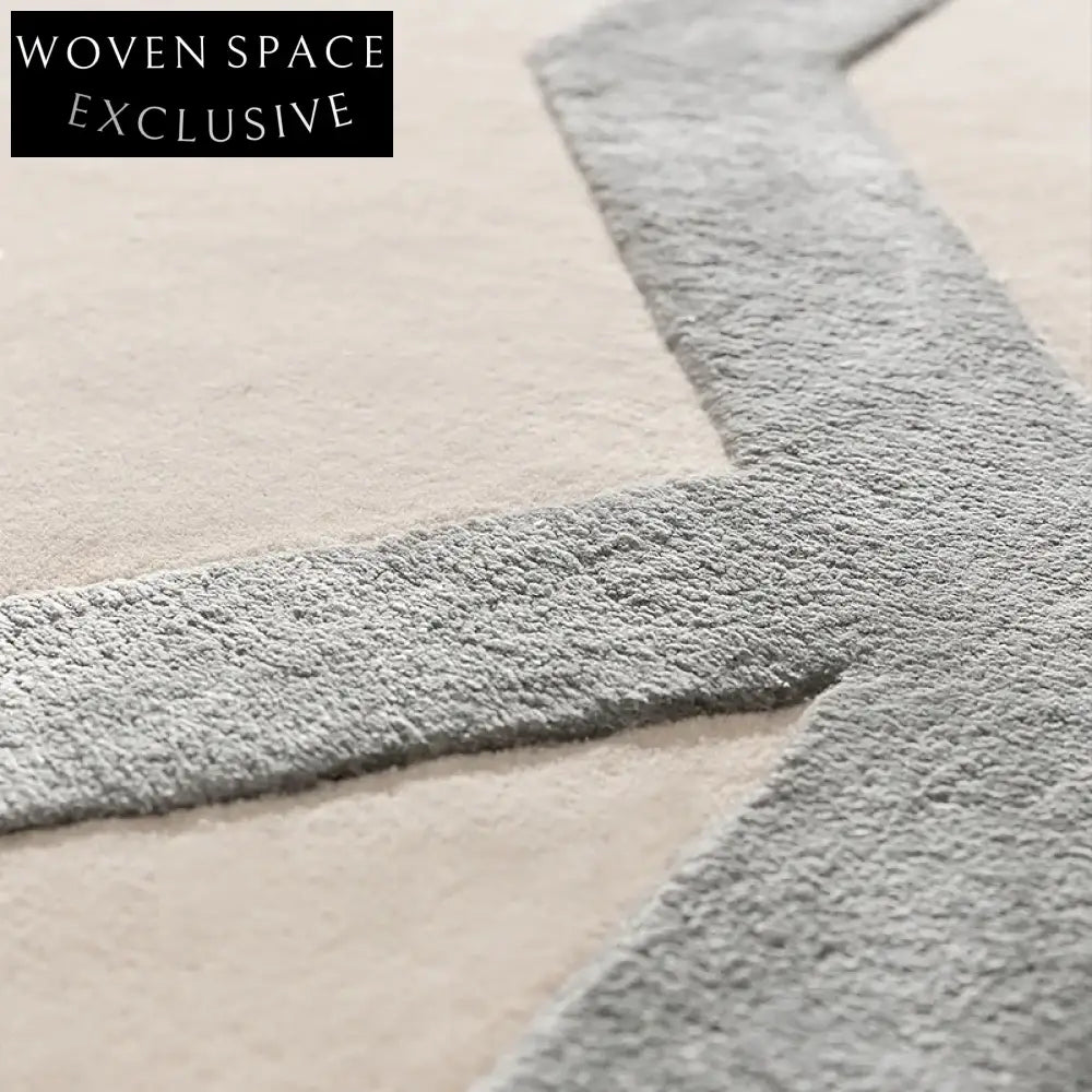 Modern Striped Polyester Fiber Handmade Rectangle Bedroom Carpet