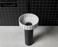 Modern Style Natural Marble Black Free Standing Wash Basin Sink for Bathroom Design Black / Stone