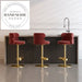 Modern Swivel Bar Stool with Adjustable Height Gold Base & Fabric Upholstery