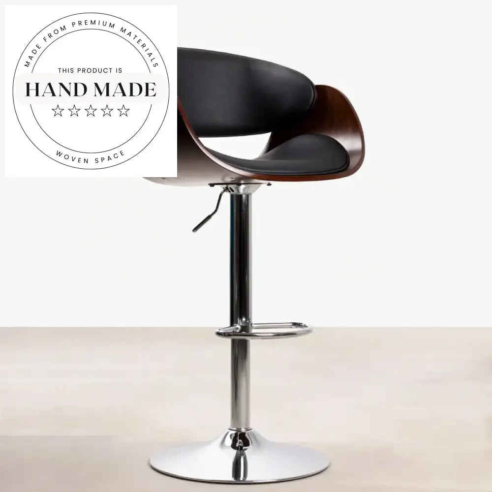 Modern Swivel High-Back Leather Stainless Steel Counter Bar Chair
