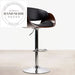 Modern Swivel High-Back Leather Stainless Steel Counter Bar Chair