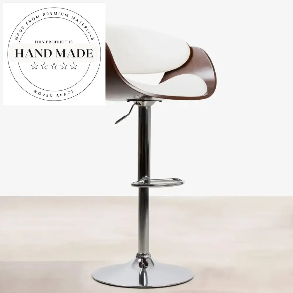 Modern Swivel High-Back Leather Stainless Steel Counter Bar Chair