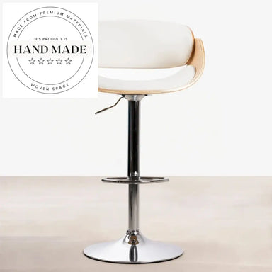 Modern Swivel High-Back Leather Stainless Steel Counter Bar Chair