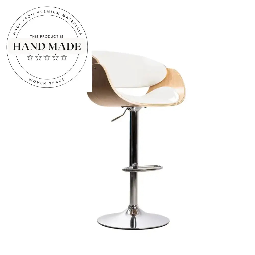 Modern Swivel High-Back Leather Stainless Steel Counter Bar Chair