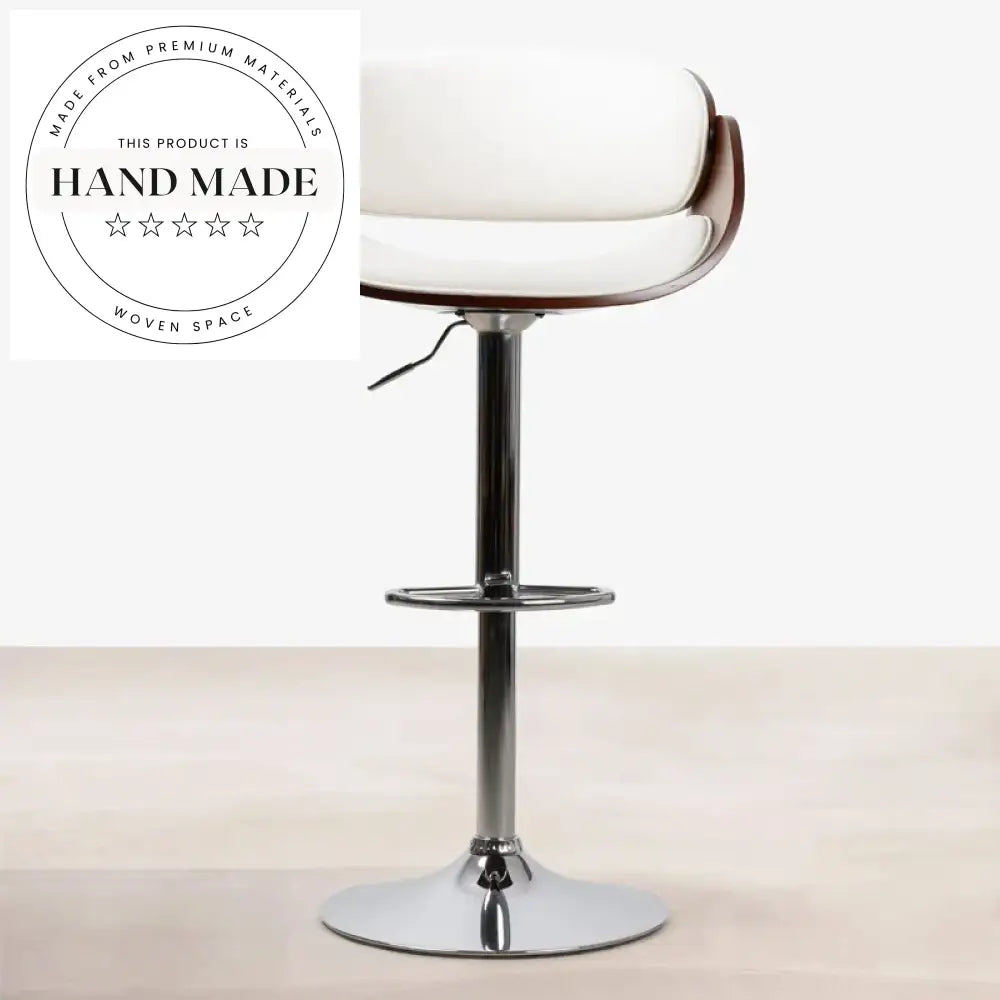 Modern Swivel High-Back Leather Stainless Steel Counter Bar Chair