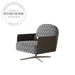Modern Swivel Leather Accent Chair with Metal Legs