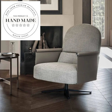 Modern Swivel Leather Accent Chair with Metal Legs