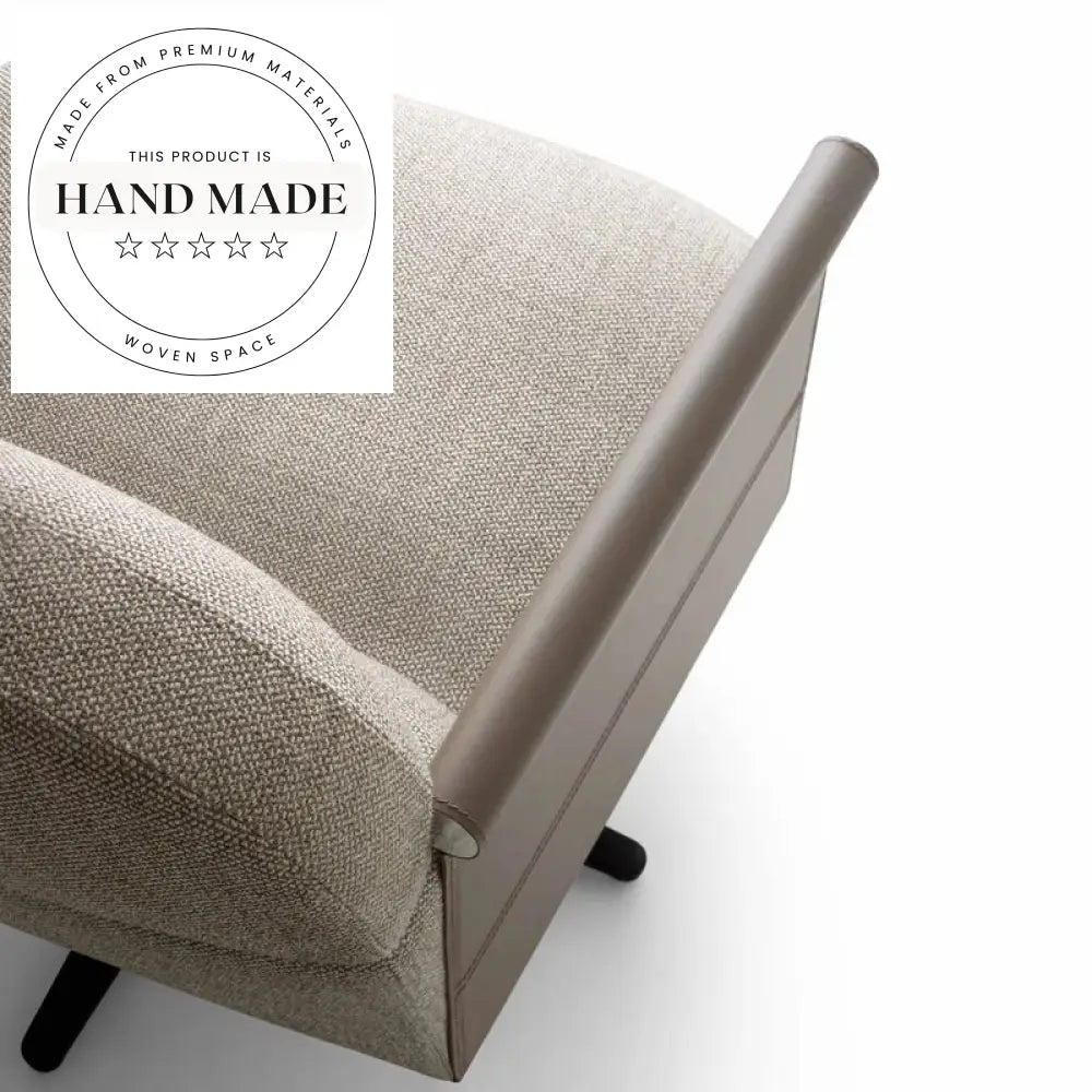 Modern Swivel Leather Accent Chair with Metal Legs