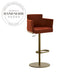 Modern Swivel Leather Bar Stool, Metal Base, Adjustable Height
